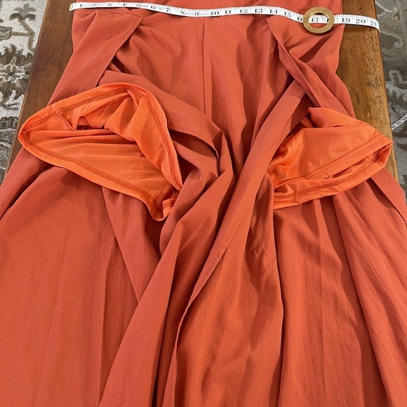 Find Me Plus 3XL rust jumpsuit, wide palazzo pant leg, halter v-neck top - Picture 14 of 14